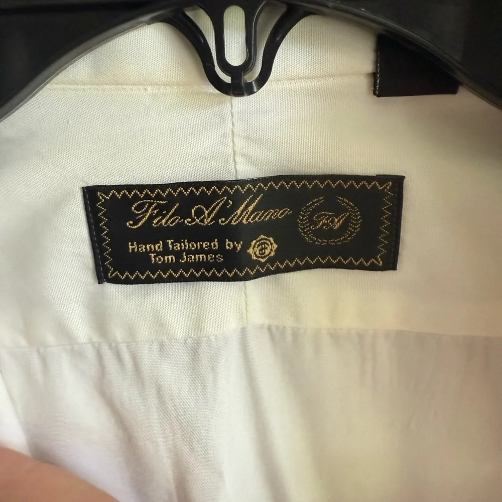 Men’s 16-33 Filo A Mana Tom James Pleated Long Sleeve Formal Dress Shirt - Picture 6 of 8